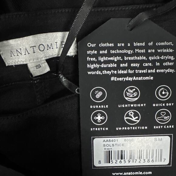 NWT Anatomie Solstice Wide Leg Pants Black Knit Trousers Sz Small - Picture 9 of 9